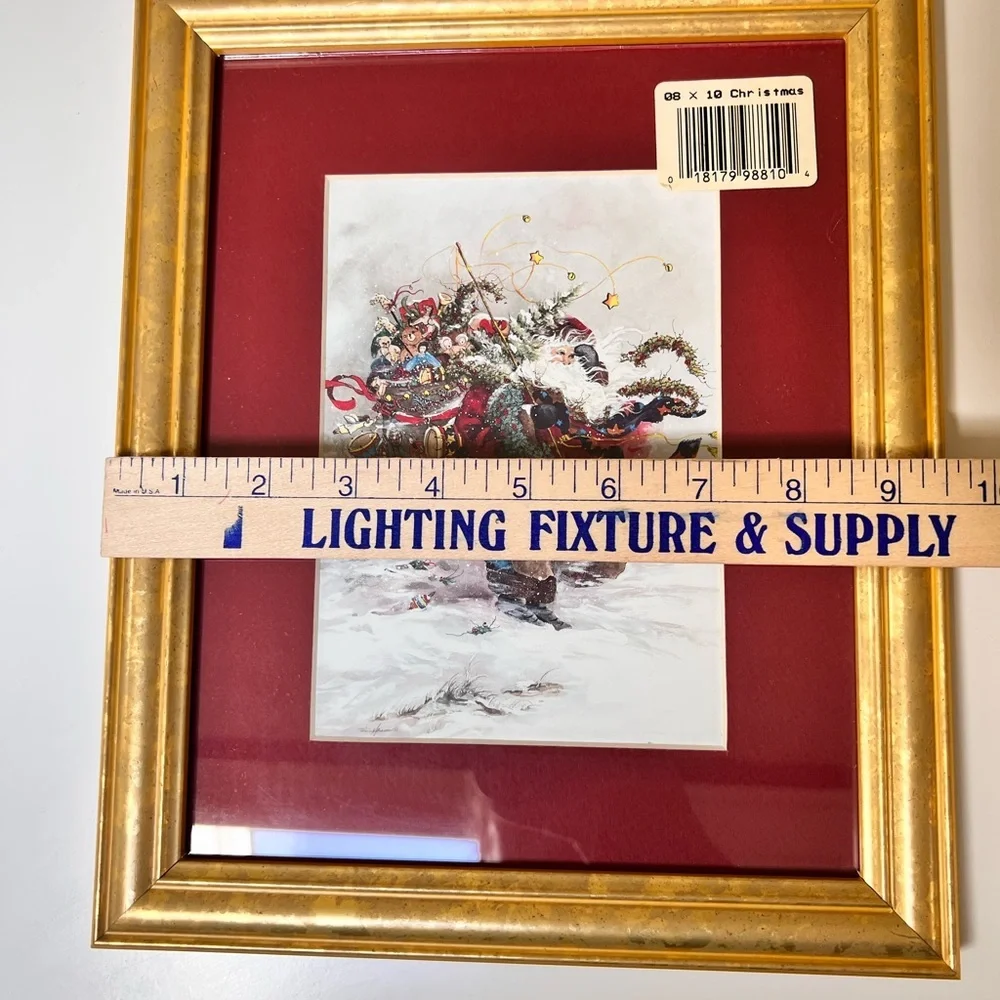Set of 2 FRAMED Peggy Abrams Santa Claus prints. 9.5”x11.5” - Picture 4 of 10